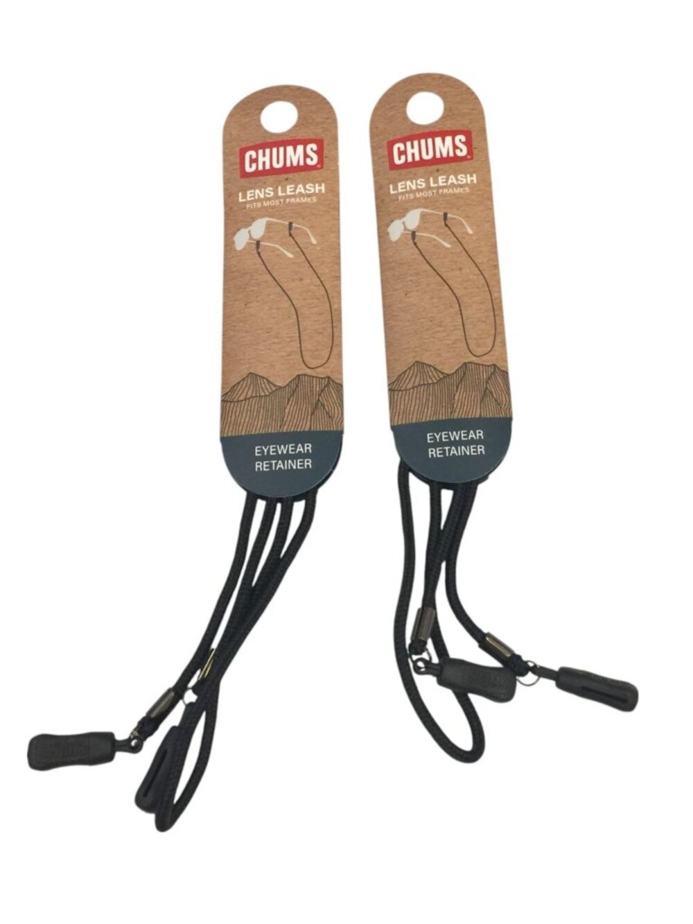 CHUMS Eyewear Retainer Lens Leash Black Set of 2 Fits most Frames
